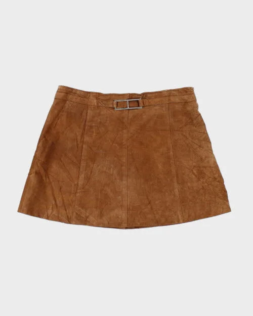 Y2k 00s Le Chateau Suede Mini Skirt - S belted skirt waist