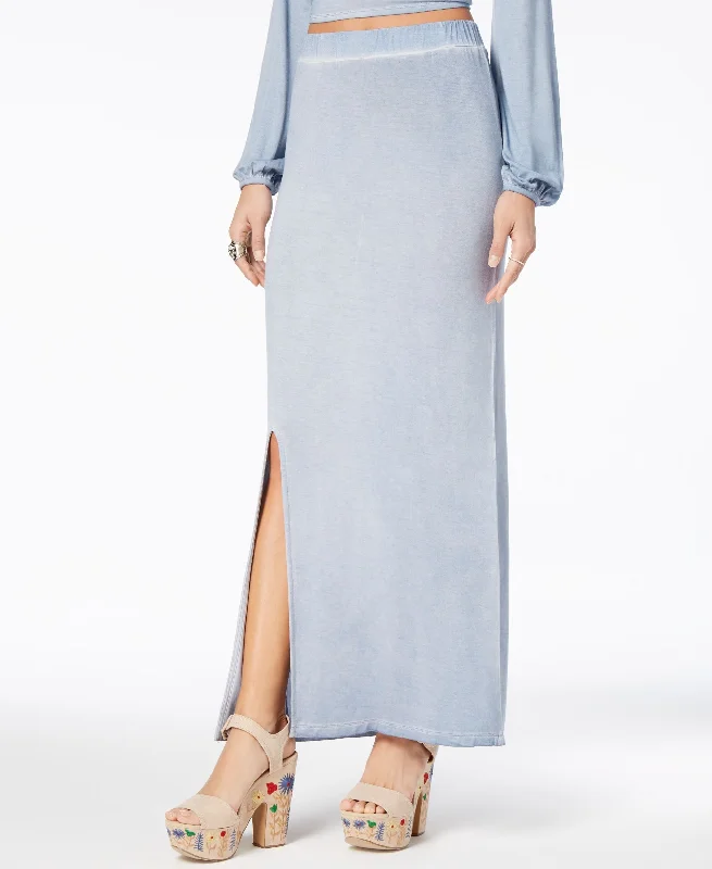 Juniors' Pull-On Maxi Skirt ruffled skirt detail