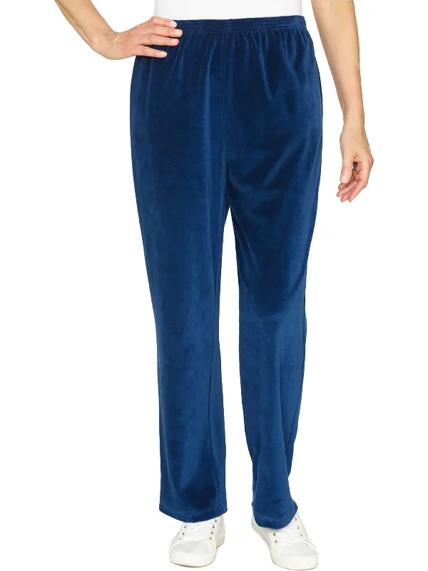 Womens Casual Ribbed Straight Leg Pants Comfortable Jogger Trousers