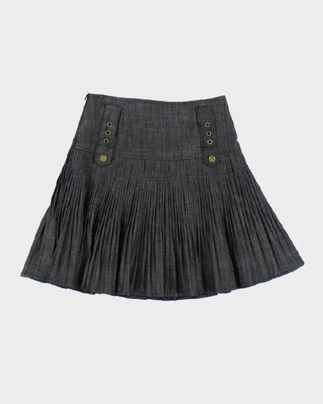 Y2k 00s Pleated Grey Skirt - XS slim fit skirt