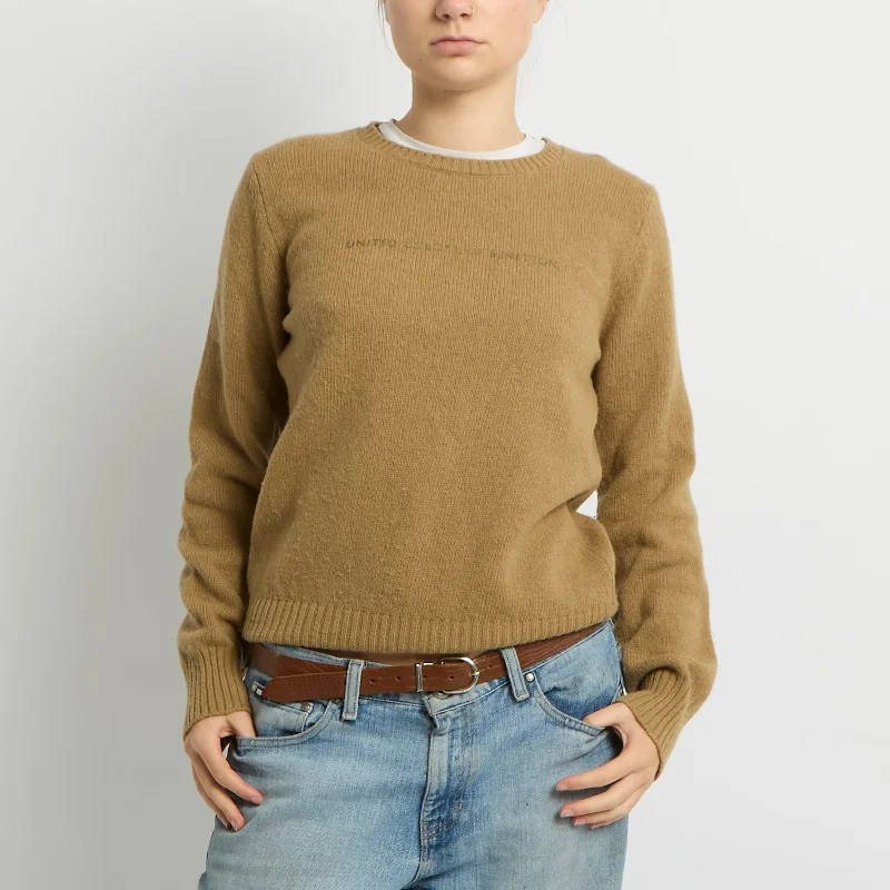 United Colors Of Benetton Knitted Sweatshirt - UK 10 Hooded Sweatshirt Casual Wear Street Style