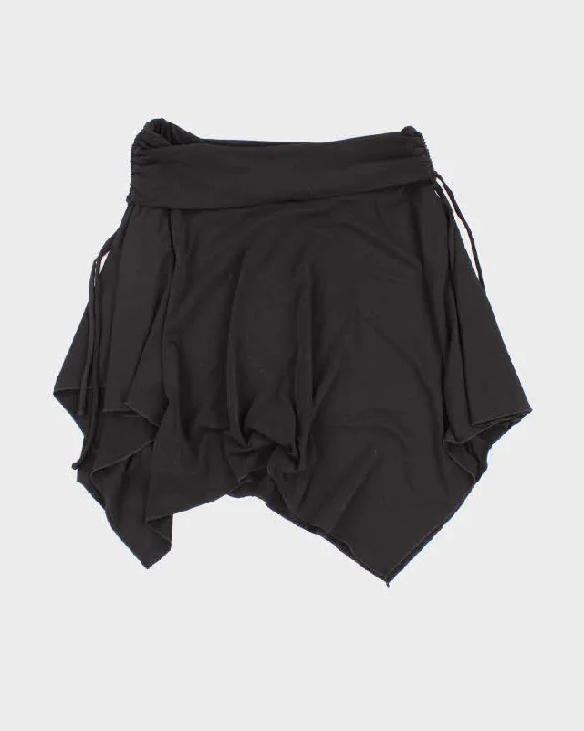Y2k 00s XOXO Black Asymmetric Hem Skirt - M velvet skirt glossy
