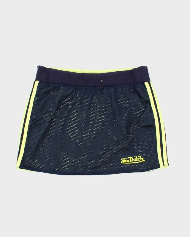 Women's Vintage 00s Reversible Von Dutch Mini Skirt - S leather skirt bold