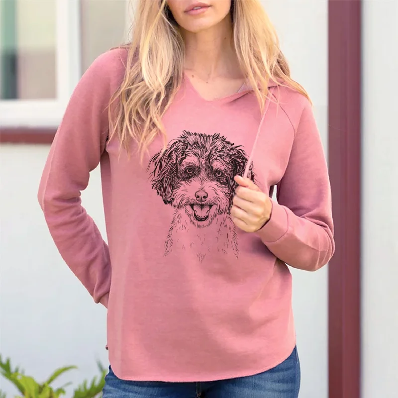Bare Carlos the Cavapoo - Cali Wave Hooded Sweatshirt Hoodie with Zipper Placket Modern Functional