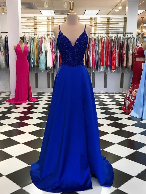 A Line V Neck Blue Lace Prom Dresses, V Neck Blue Lace Formal Graduation Evening Dresses Maxi Flowy Bohemian A Line V Neck Blue Lace Prom Dresses, V Neck Blue Lace Formal Graduation Evening Dresses Maxi Flowy Bohemian