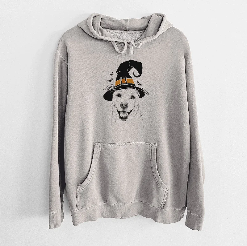 Witch Carl the Mixed Breed - Unisex Pigment Dyed Hoodie Hoodie with Snap Buttons Easy Quick