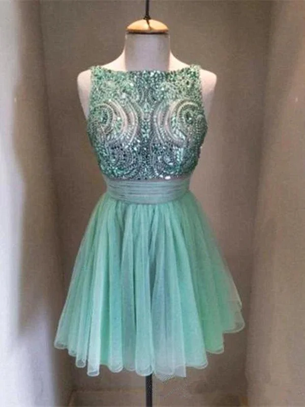 Custom Made Round Neck Short Blue Prom Dresses, Short Homecoming Dresses, Graduation Dresses Tunics Floral girly Custom Made Round Neck Short Blue Prom Dresses, Short Homecoming Dresses, Graduation Dresses Tunics Floral girly