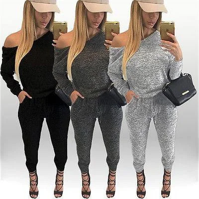 Women Long Sleeve Bodysuit Bodycon Jumpsuit Romper Pants Playsuit Clubwear Chic Faux Leather Pants