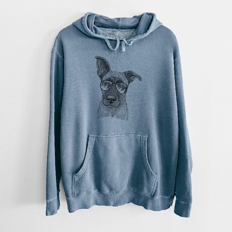 Aviator Zoey the Mixed Breed - Unisex Pigment Dyed Hoodie Hoodie with Slit Hem Functional Movement