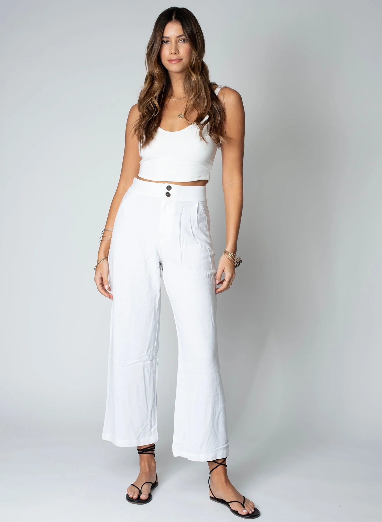 Stillwater All Summer Pant - White Classic Flared Pants