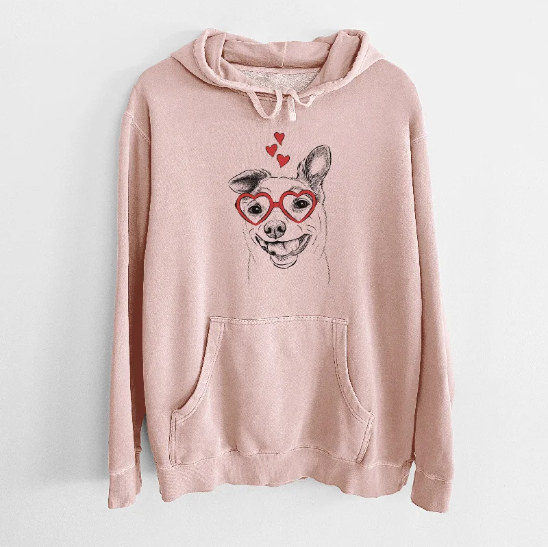 Valentine Mortimer the Mixed Breed - Unisex Pigment Dyed Hoodie Hoodie with Earth Tones Natural Calm