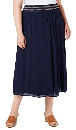 JM Collection Plus Size Cross-Hatch Skirt midi skirt versatile
