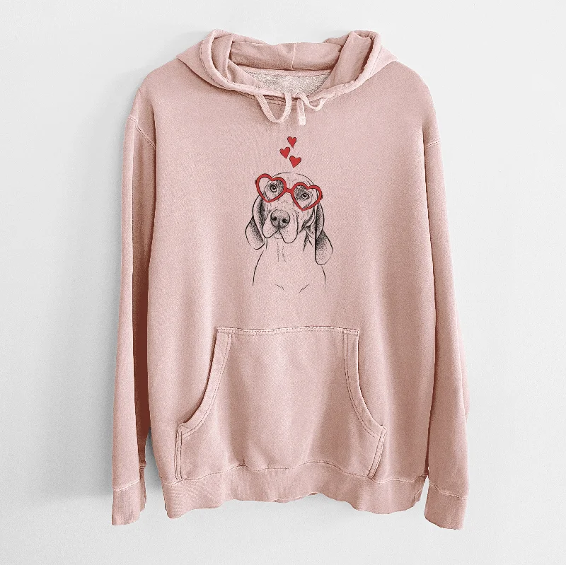 Valentine Norman the Plott Hound - Unisex Pigment Dyed Hoodie Hoodie with Strings Custom Fit Adjustable
