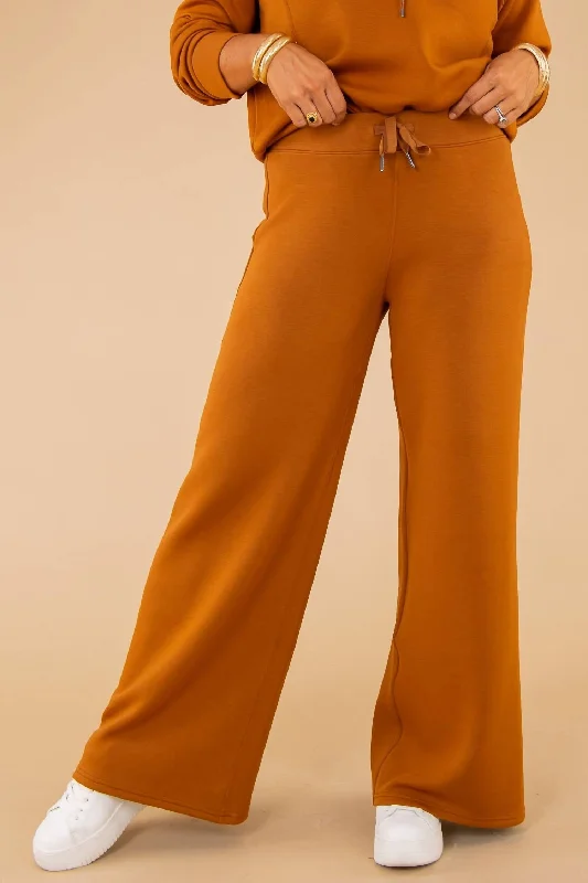 Airessentials Wide Leg Pants In Butterscotch Chic Wool Trousers
