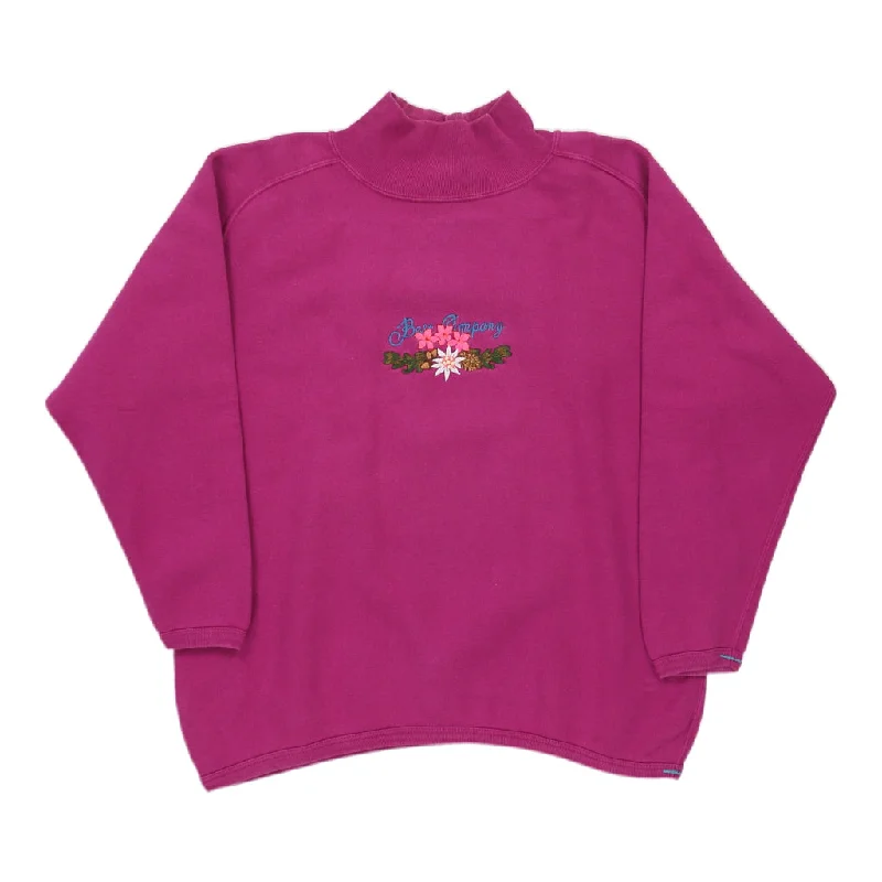 Best Company Embroidered Sweatshirt - XS Pink Cotton Hoodie Jacket Zipper Layering