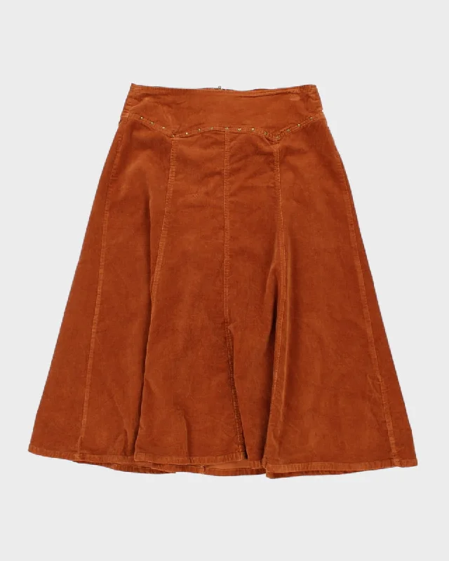 Vintage Corduroy Studded Maxi Skirt - M cashmere skirt fine