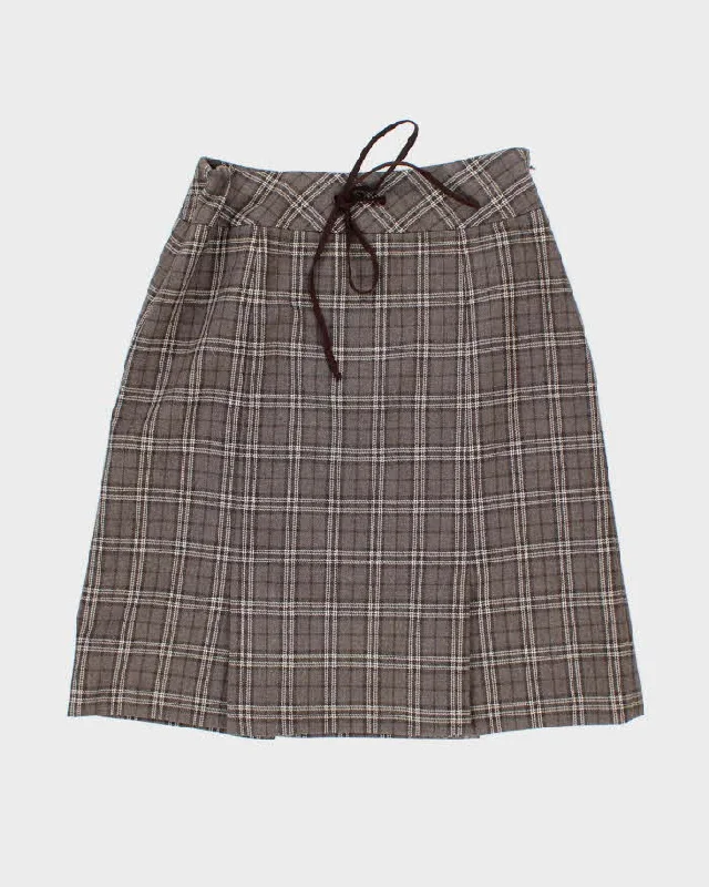 Vintage Y2k 00s Keith Checked Skirt - XS linen skirt relaxed
