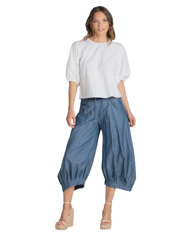 Guru Pant Basic - Blue Chambray Comfortable Denim Trousers