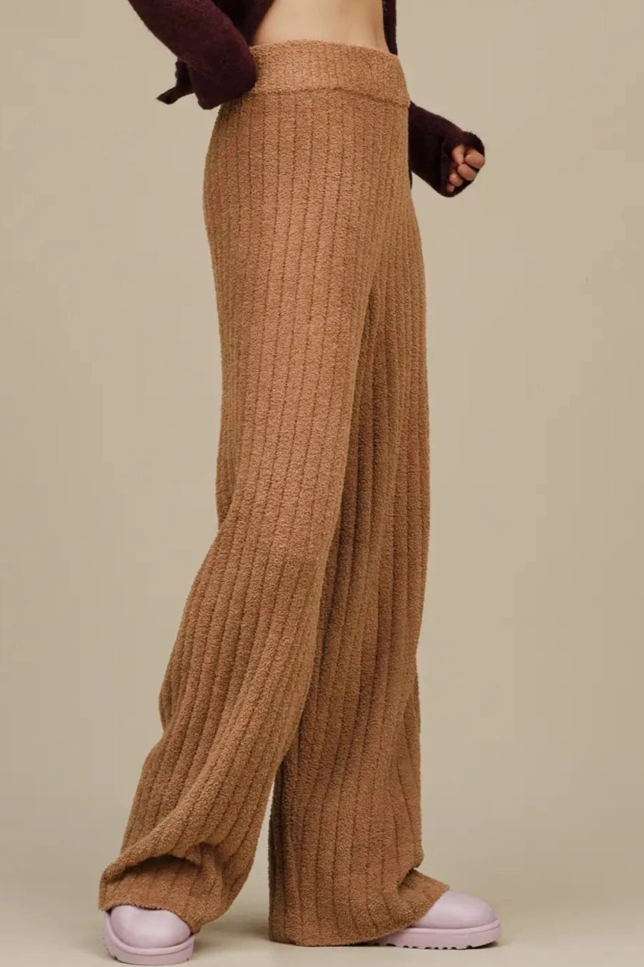Terri Ribbed Pants - Chestnut Formal Dress Pants