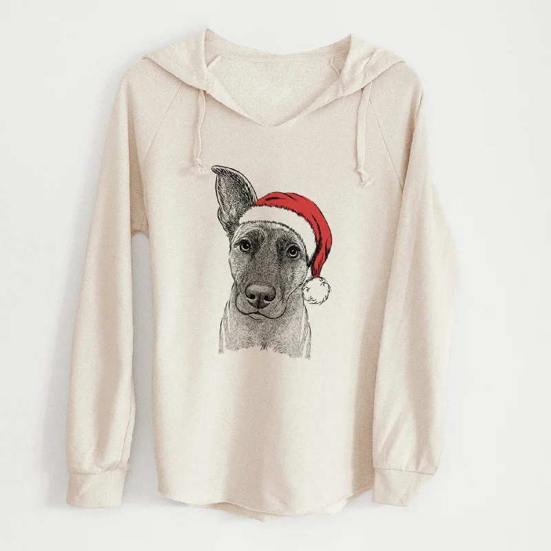 Santa Zoey the Mixed Breed - Cali Wave Hooded Sweatshirt Hoodie with Back Slit Movement Comfort