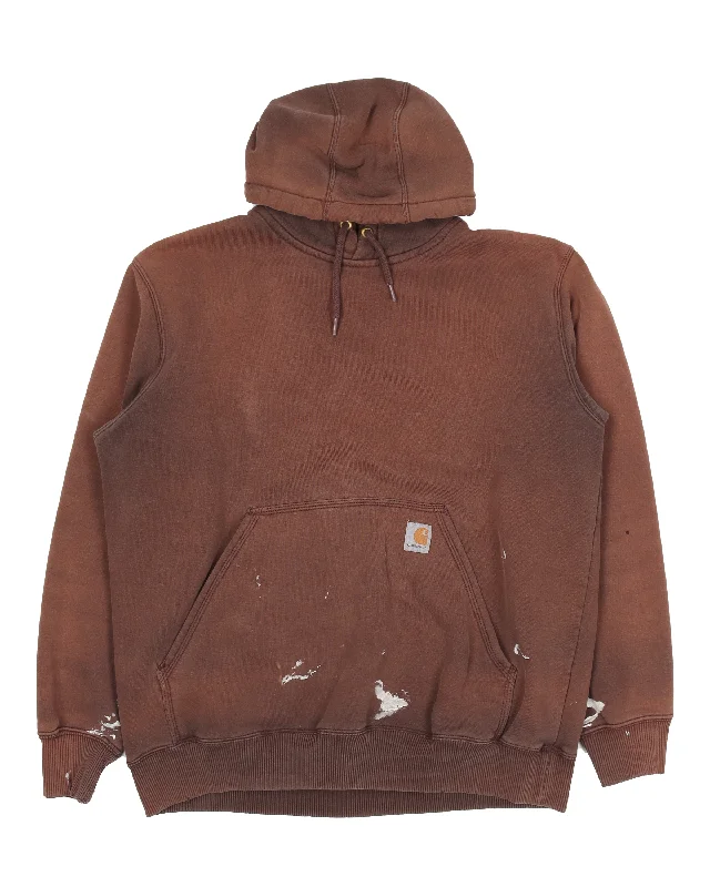 Carhartt Paint Splatter Hoodie Hoodie with Distressed Vintage Worn