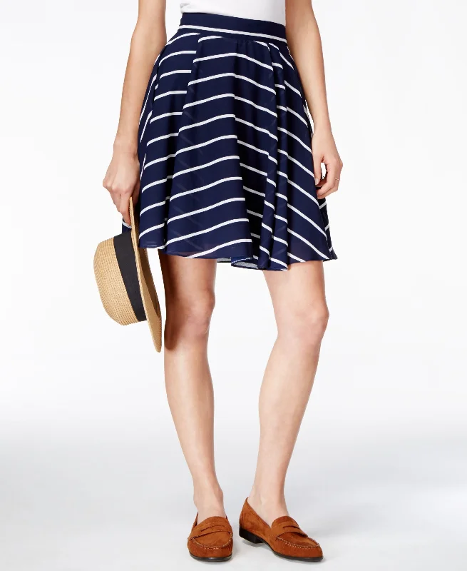 Maison Jules Womens Chiffon Striped A-Line Skirt velvet skirt plush
