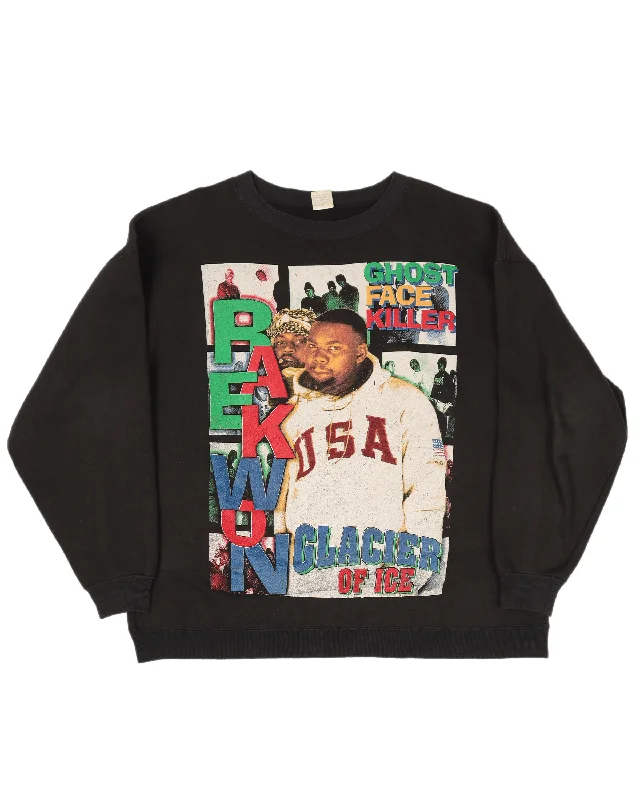 Raekwon & Ghostface Killah Graphic Print Crewneck Sweatshirt Hoodie with Emblem Brand Identity