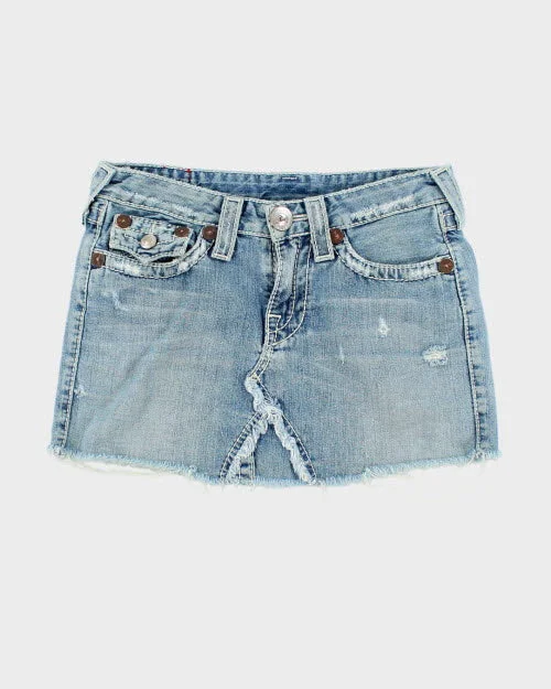 Y2k 00s True Religion Denim Mini Skirt - XS tiered skirt playful