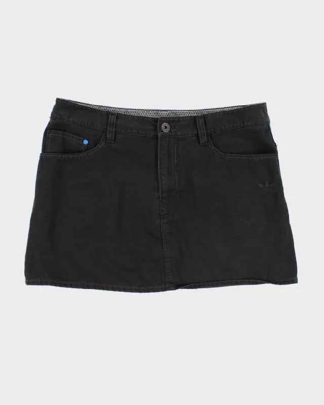Adidas Black Denim Mini Skirt - S corduroy skirt cozy
