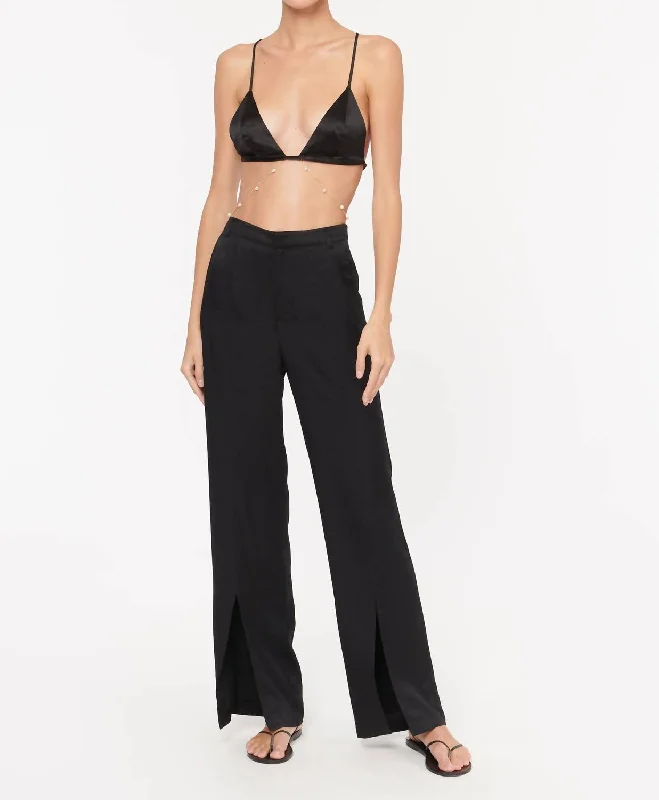 Amelie Twill Pant In Black Casual Yoga Pants
