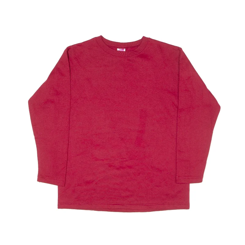 HANES Sweatshirt Red Womens M Hoodie with Snap Buttons Easy Quick