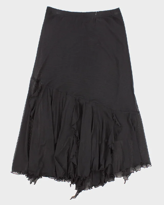 Vintage Black Woman's flamenco skirt - L maxi skirt elegant