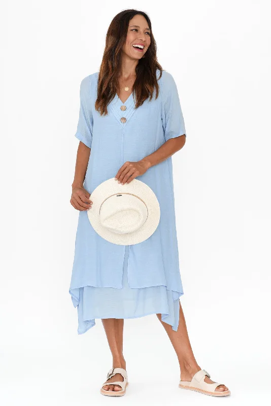 Nala Light Blue Layers Dress Tunics Sophisticated sleek