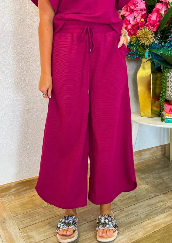 For Fun Pants - Magenta Relaxed Casual Leggings