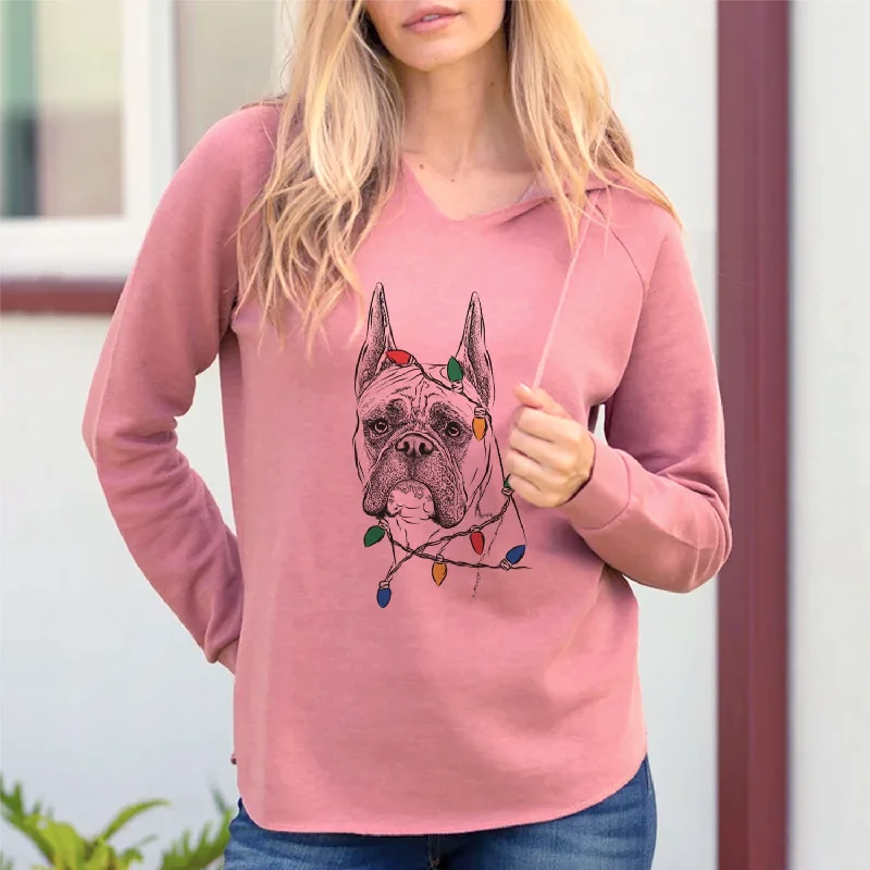 Christmas Lights Ezra the Boxer - Cali Wave Hooded Sweatshirt Hoodie with Full-Zip Functional Layering