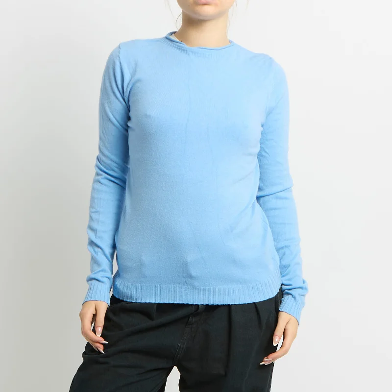 Fine Knit Sweatshirt - UK 10 Hoodie with High Neck Warm Protective