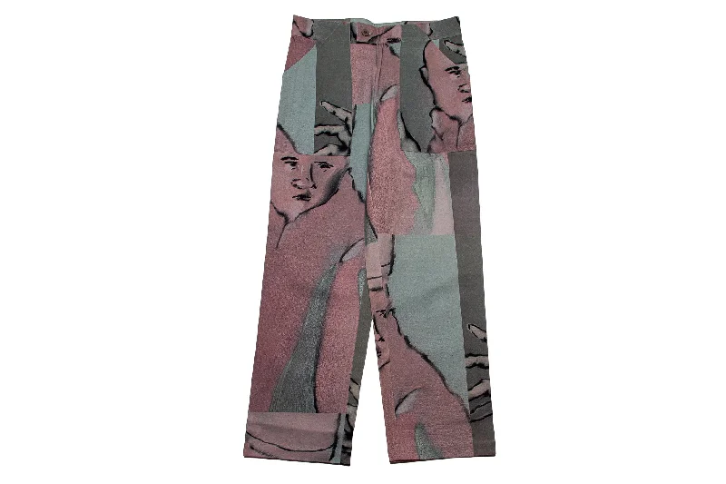 Jungles Jungles Rothel Minimal Workwear Pants "Digital Print" Comfortable Pleated Pants