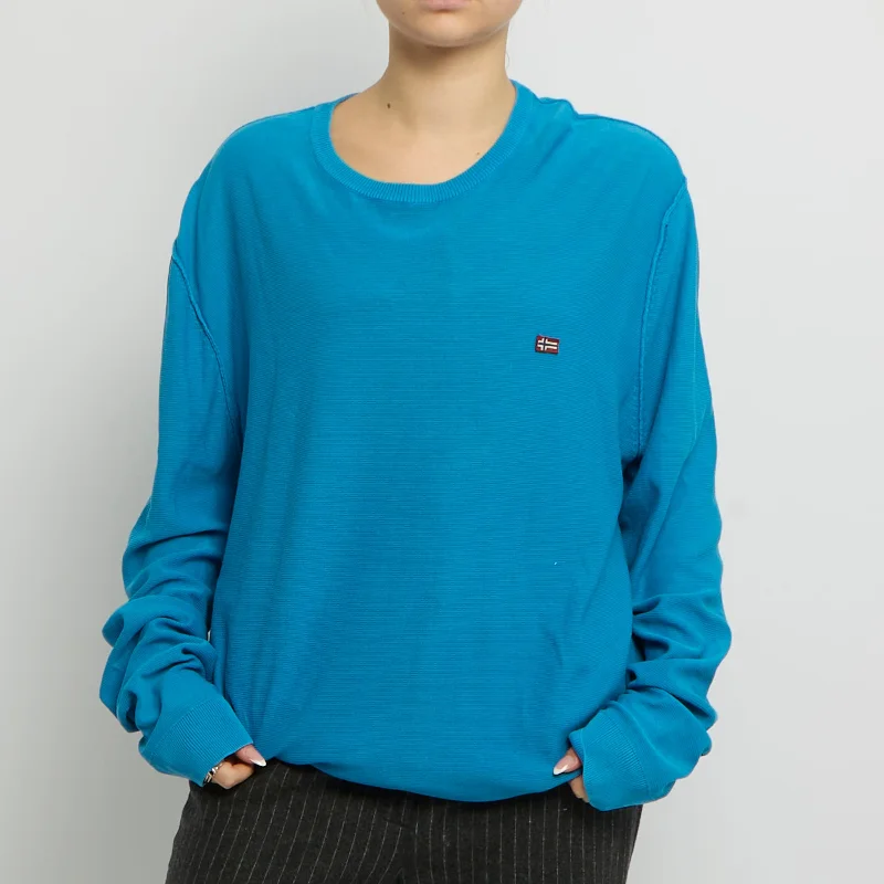 Napapijri Fine Knit Sweatshirt - UK 14 Hoodie with Batwing Sleeves Loose Dramatic