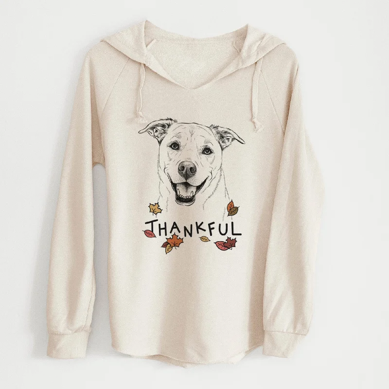 Thankful Carl the Mixed Breed - Cali Wave Hooded Sweatshirt Hoodie with Double Zipper Versatile Adjustable
