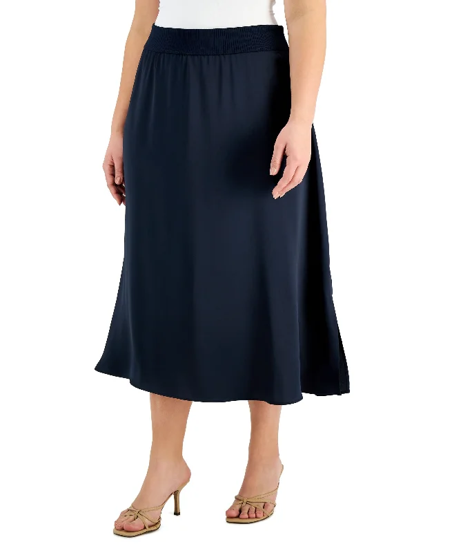 Alfani Plus Size Midi Skirt denim skirt classic