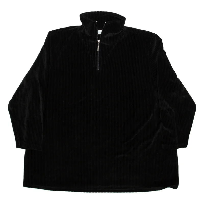 WELA POPKEN Sweatshirt Black 1/4 Zip Viscose Womens 2XL Hoodie with Neon Bright Vibrant