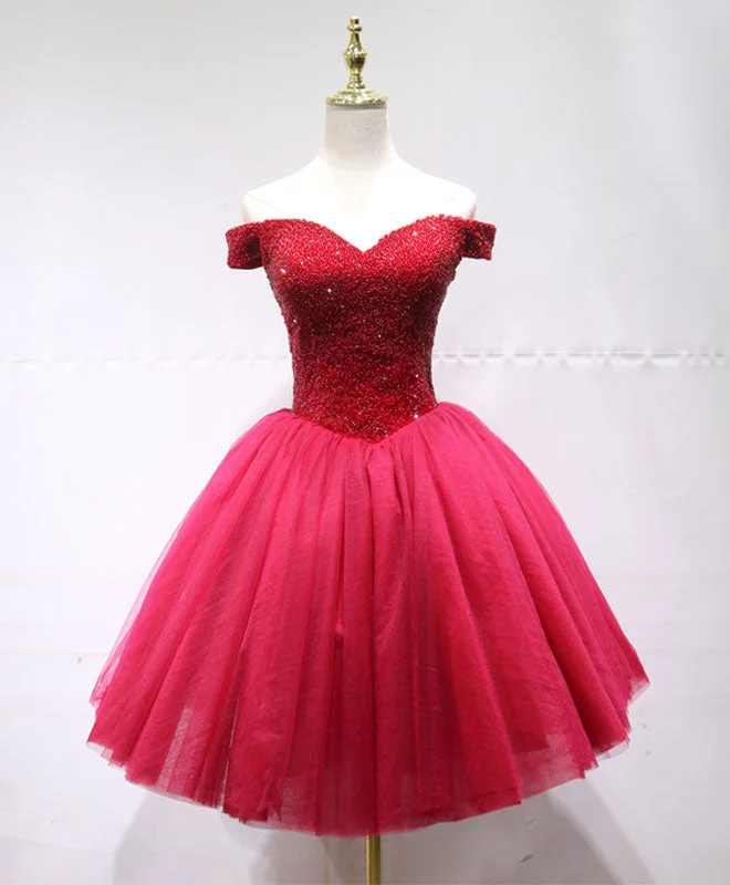 Cute Tulle Beads Short Prom Dress, Tulle Homecoming Dress Tunics Bestseller popular