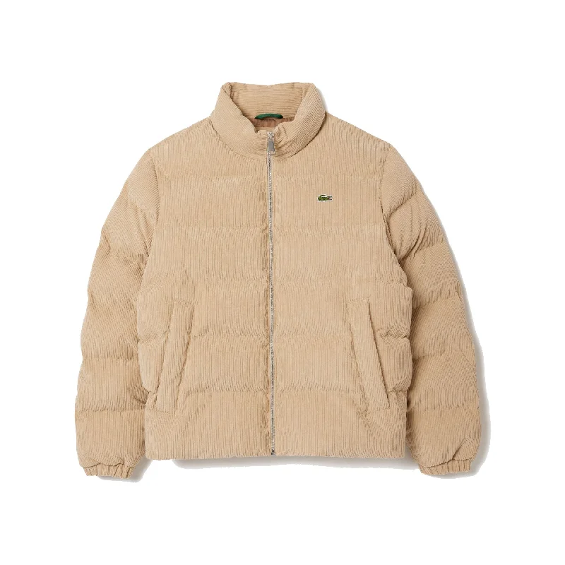 Lacoste BH2890 Corduroy Jacket Faux Fur Fabric Real Fur Fabric Shearling Fabric