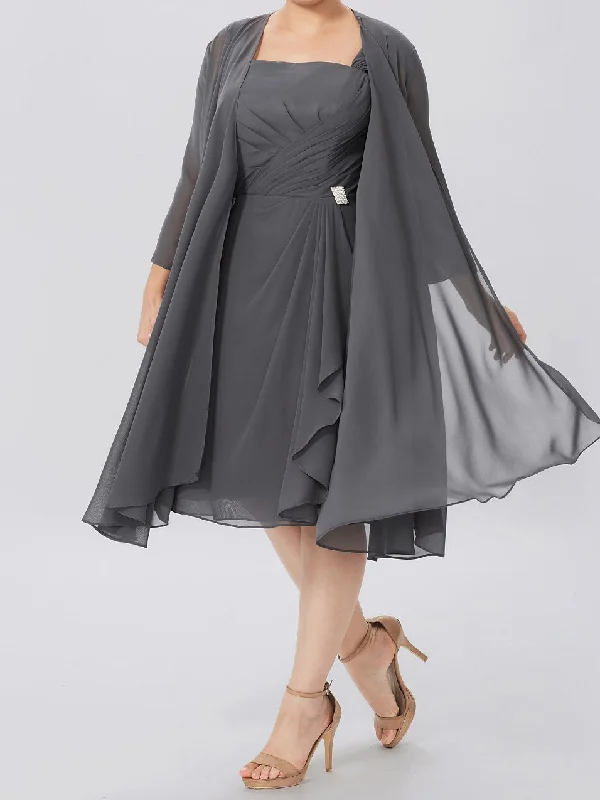A-Line/Princess Mother of the Bride Dresses with Jacket Herringbone Jacket Houndstooth Jacket Plaid Jacket