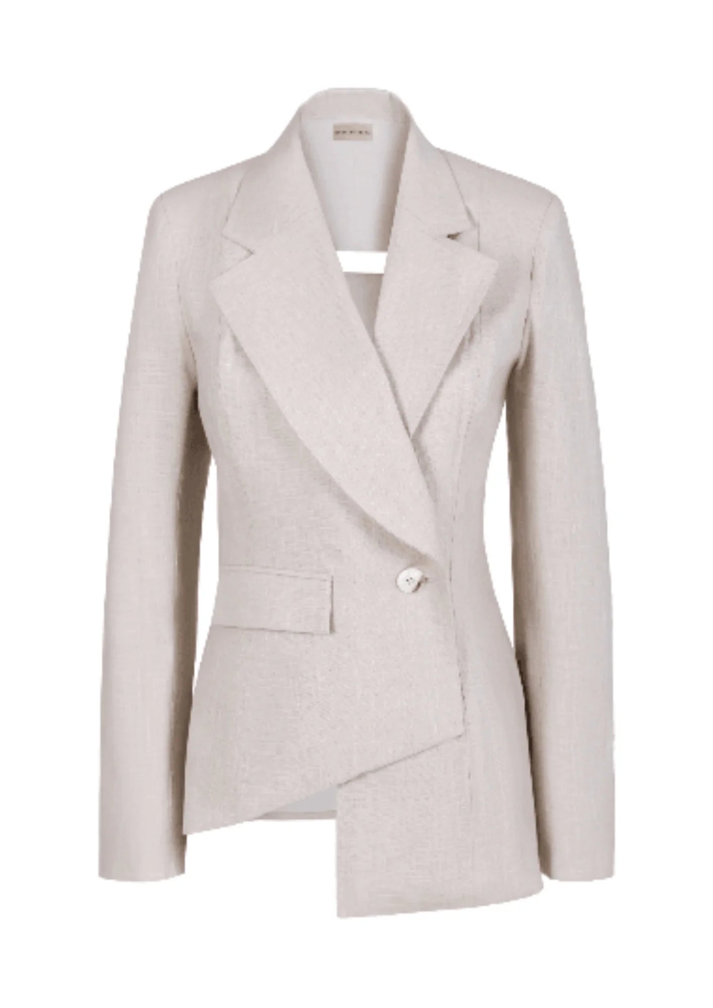 BEIGE BLAZER WITH CUT OUT DETAIL Silk Women's Blazer