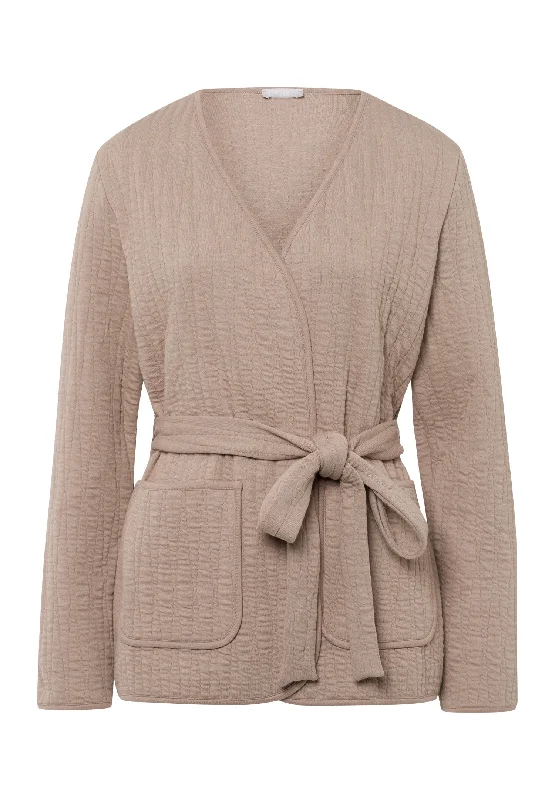 Sleep And Lounge Jacket | Mocha 77538-2819 Print Jacket Jacquard Jacket Patchwork Jacket