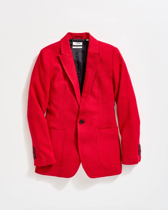 Wool Peak Lapel One Button Blazer Women's Fashion Blazer