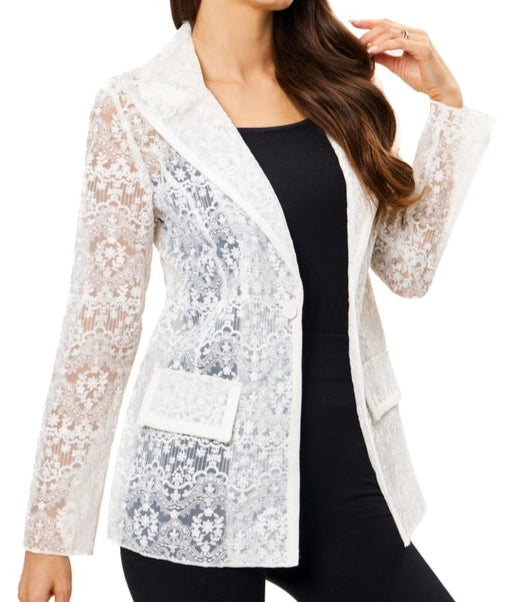 LADIES ADORE WHITE LACE BLAZER Women's Vintage Jacket