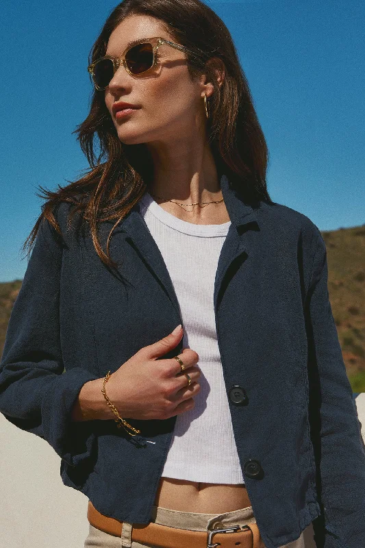 FINLEY HEAVY LINEN CROPPED BLAZER Winter Women's Blazer
