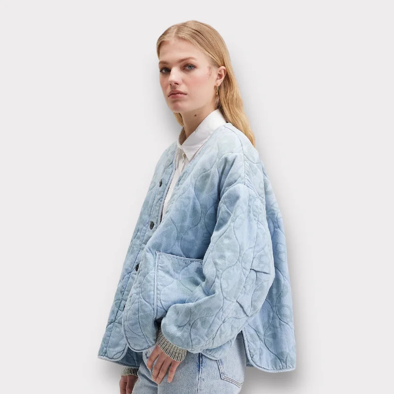 Bellerose Koala Jacket Blue Beach A-Line Jacket Boat Neck Shawl Collar